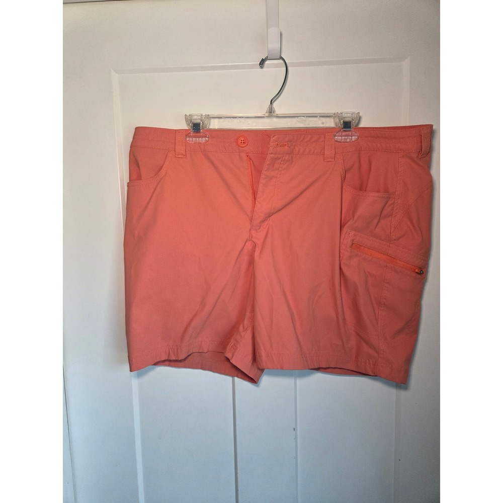 Eddie Bauer First Ascent Guide Shorts Womens 18 Coral Pink Hiking Outdoor Cargo
